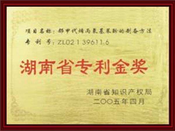 湖南省專(zhuān)利金獎(jiǎng)